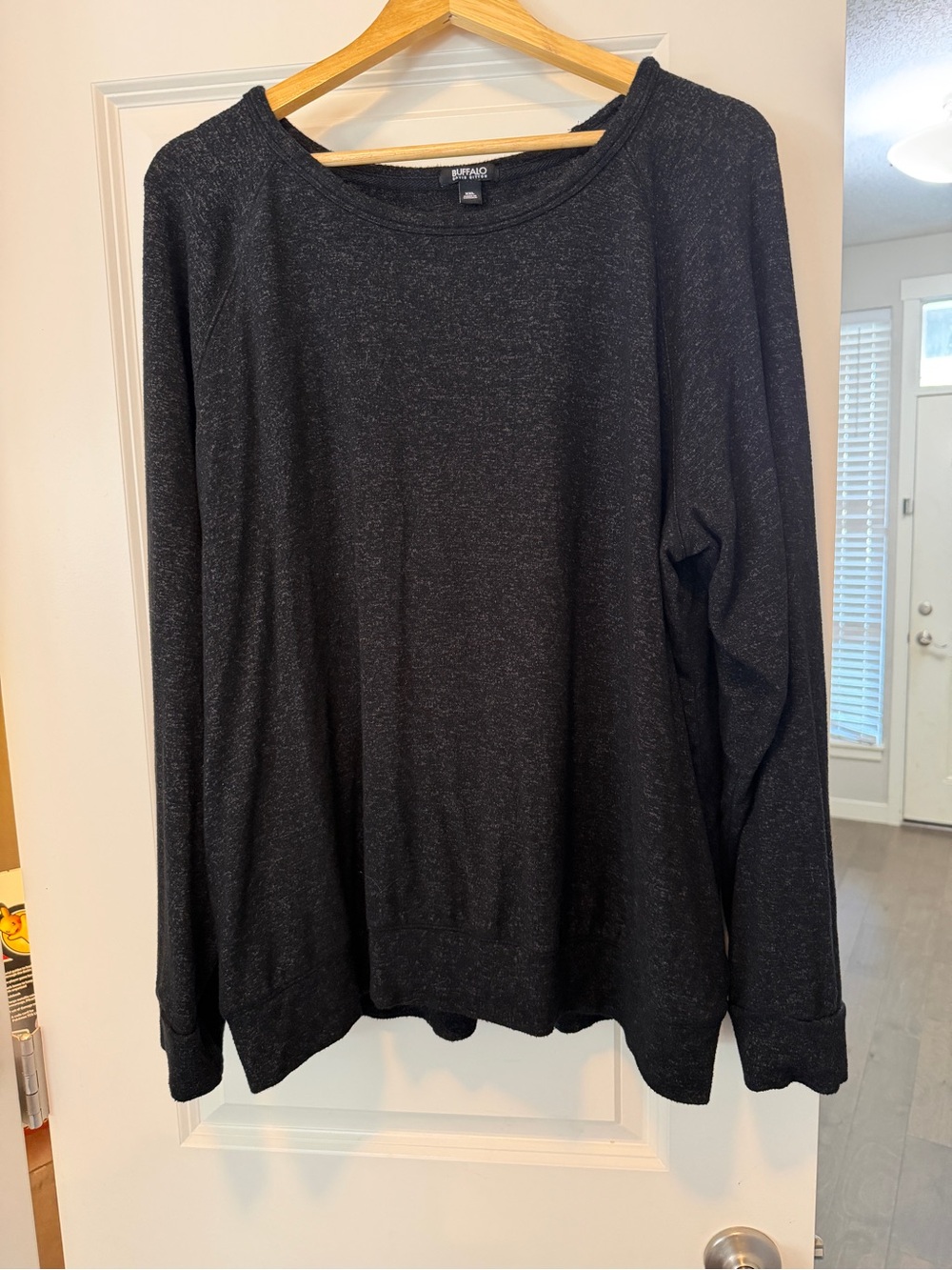 Buffalo David Bitton Men's Charcoal Black Crewneck Pullover